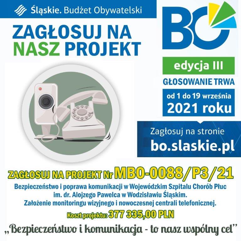 plakat zachęcający do zagłosowania na projekt szpitala chorób płuc